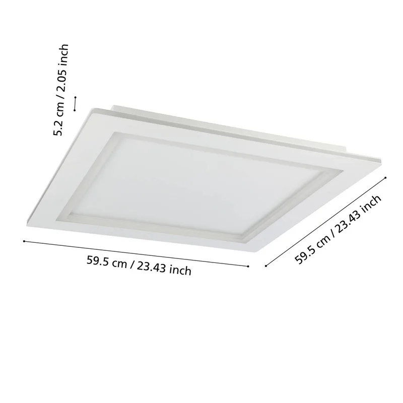 LED plafondlamp Padrogiano-Z 1-lamp, 60 x 60 cm van EGLO connect in Wit – productfoto 3 van 5