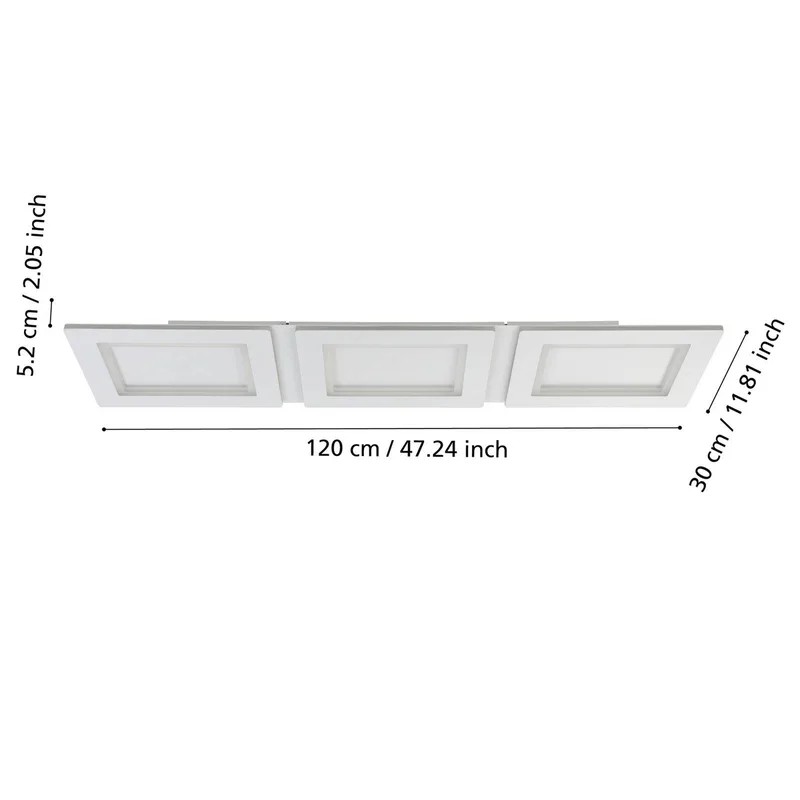 LED plafondlamp Padrogiano-Z 3-lamps, 120 x 30 cm von EGLO connect in Weiß – Produktfoto 3 von 5