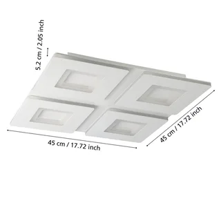 LED plafondlamp Padrogiano-Z 4-lamps, 45 x 45 cm van EGLO connect in Wit – productfoto 3 van 5