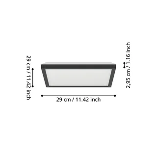 LED plafondlamp Rovito-Z, 29 x 29 cm van EGLO connect in Zwart – productfoto 4 van 5