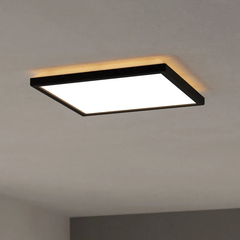 LED plafondlamp Rovito-Z, 29 x 29 cm van EGLO connect in Zwart – productfoto 1 van 5