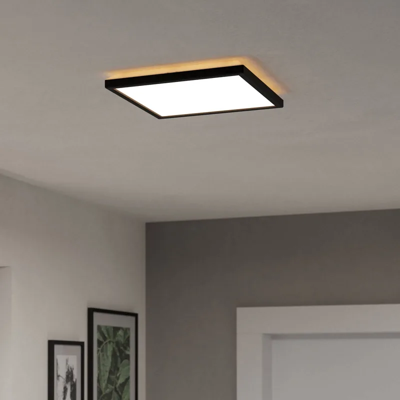 LED plafondlamp Rovito-Z, 29 x 29 cm van EGLO connect in Zwart – productfoto 2 van 5