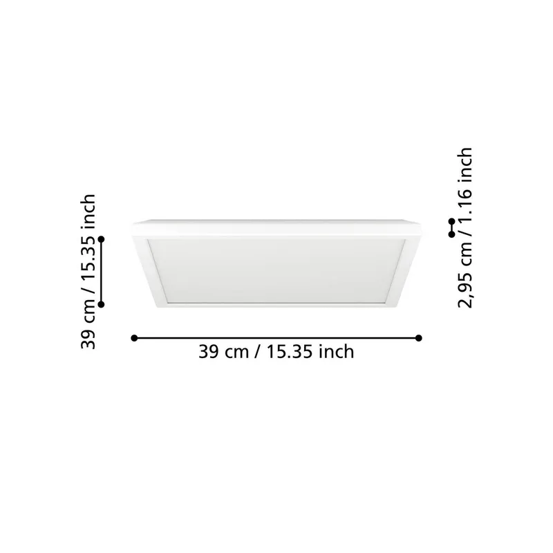 LED plafondlamp Rovito-Z, 39 x 39 cm van EGLO connect in Wit – productfoto 4 van 5