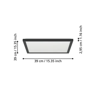 LED plafondlamp Rovito-Z, 39 x 39 cm van EGLO connect in Zwart – productfoto 4 van 5