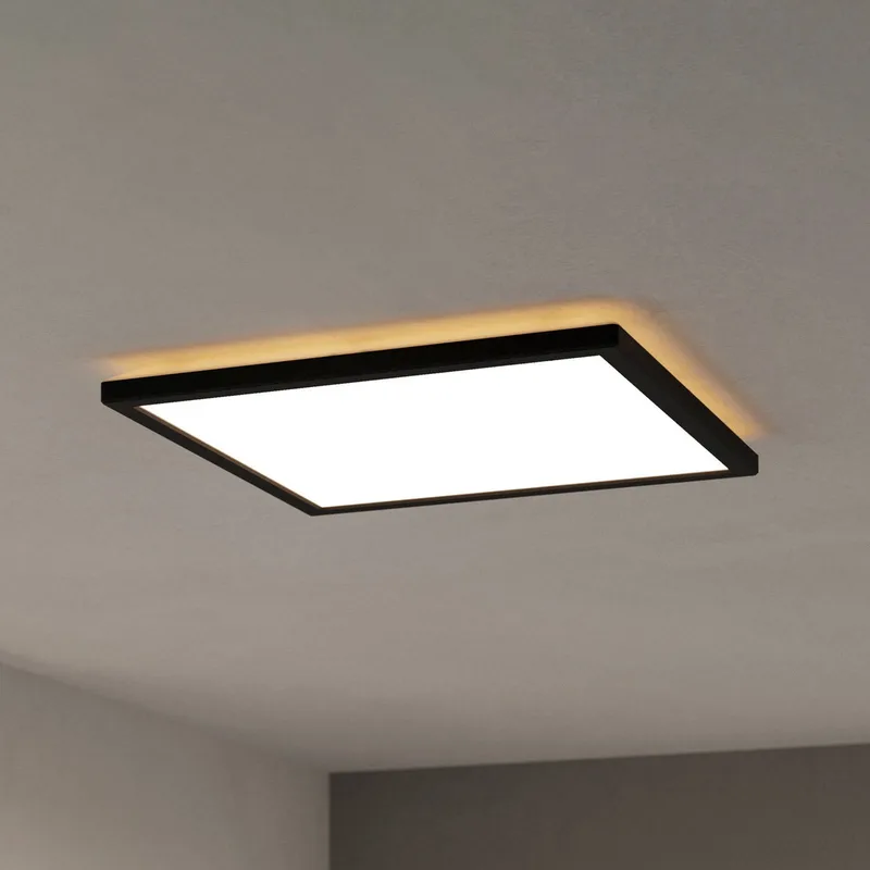LED plafondlamp Rovito-Z, 39 x 39 cm van EGLO connect in Zwart – productfoto 1 van 5