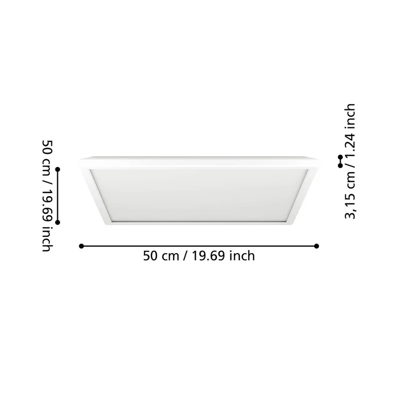 LED plafondlamp Rovito-Z, 50 x 50 cm van EGLO connect in Wit – productfoto 4 van 5