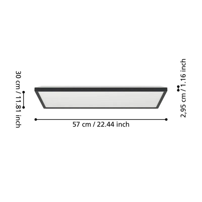 LED plafondlamp Rovito-Z, 57 x 30 cm från EGLO connect i Svart – produktbild 4 av 5