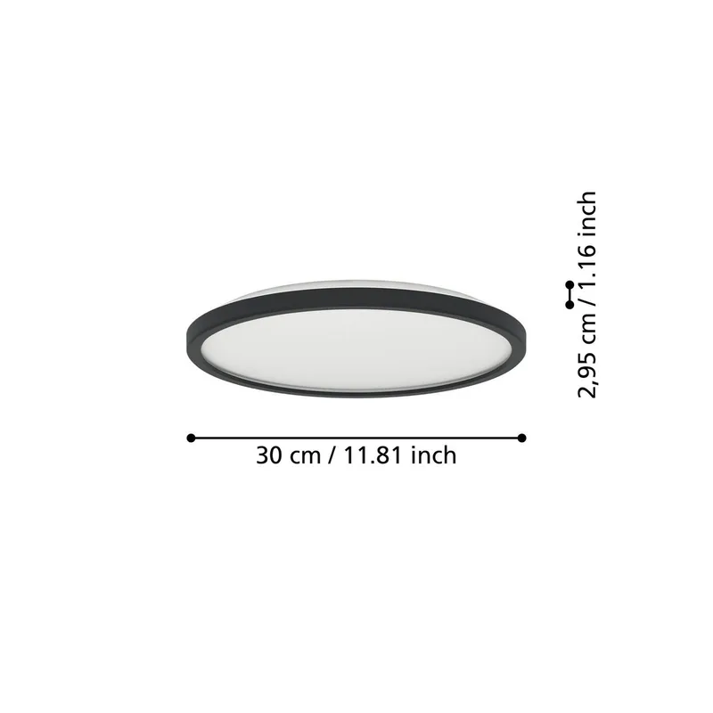 LED plafondlamp Rovito-Z, Ø 30 cm von EGLO connect in Schwarz – Produktfoto 4 von 5