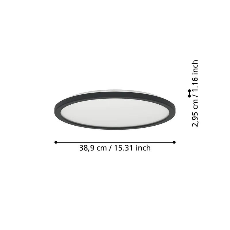 LED plafondlamp Rovito-Z, Ø 39 cm van EGLO connect in Zwart – productfoto 4 van 5