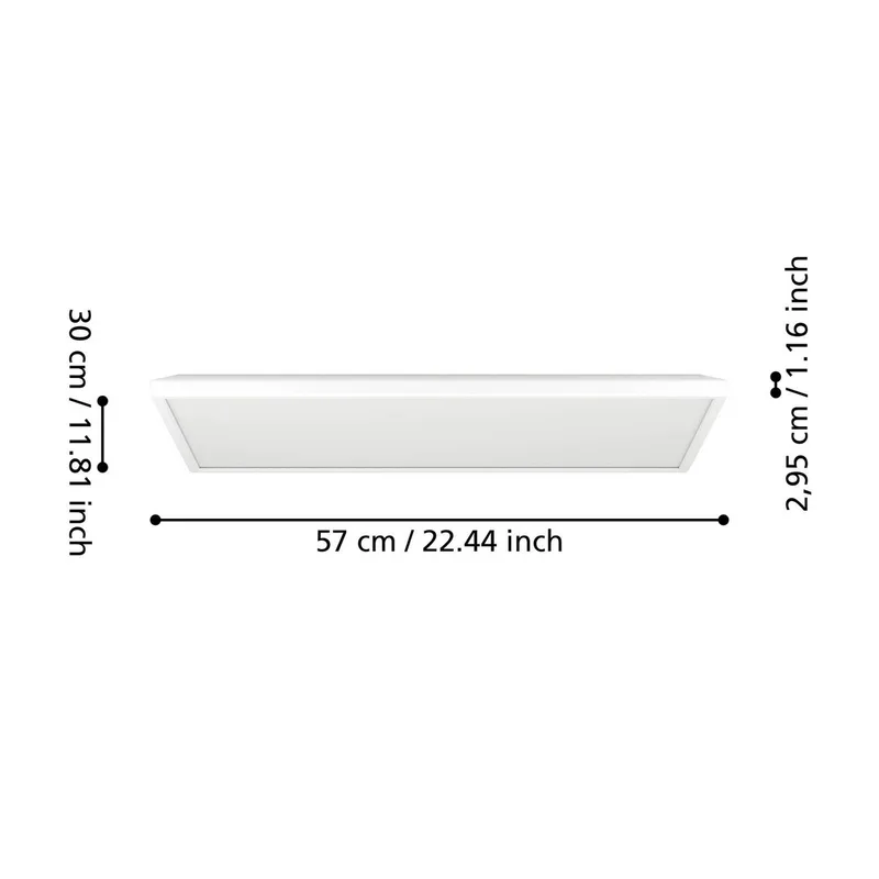 LED plafondlamp Rovito-Z, wit, 57 x 30 cm från EGLO connect i Vit, Opaal – produktbild 4 av 5