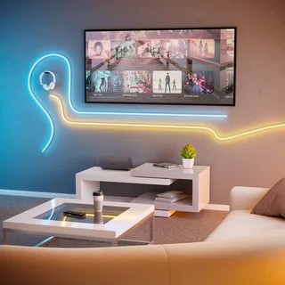 LED strip Neon Stripe-Z, 5 M., RGB, CCT de EGLO connect en Blanc – photo produit 3 sur 5