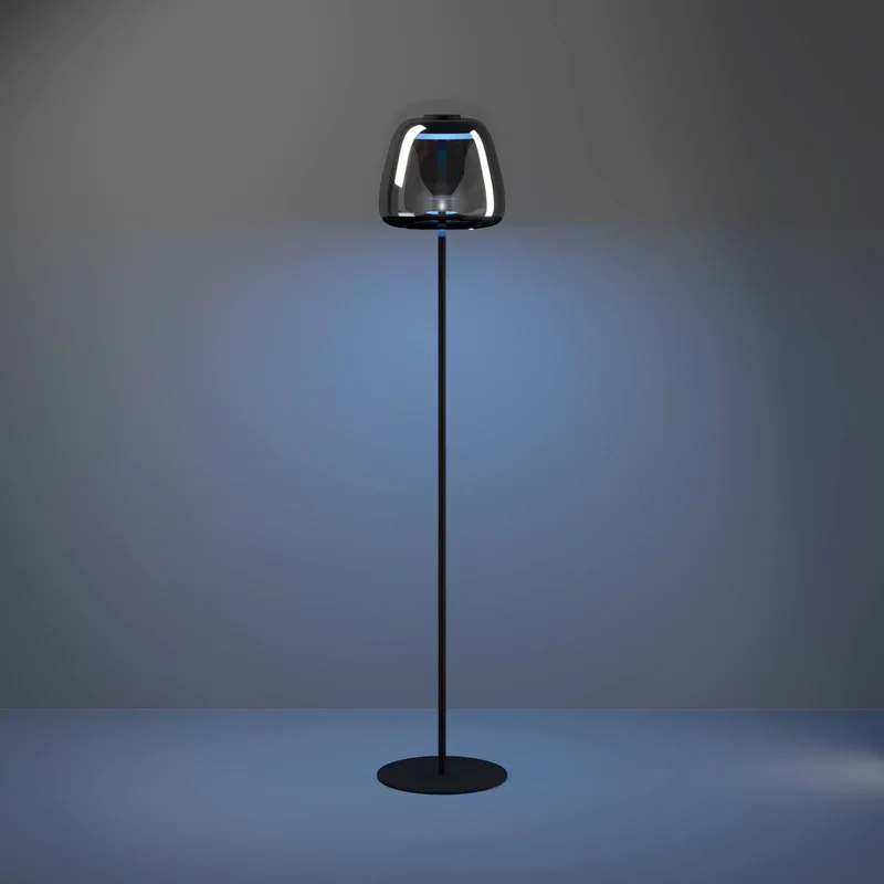 LED vloerlamp Alfero-Z, RGB, CCT, zwart van EGLO connect in Zwart, Chroom – productfoto 4 van 5