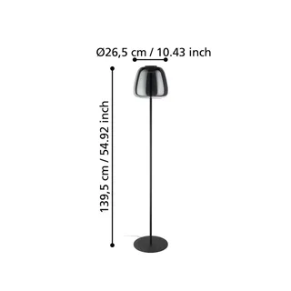LED vloerlamp Alfero-Z, RGB, CCT, zwart van EGLO connect in Zwart, Chroom – productfoto 3 van 5