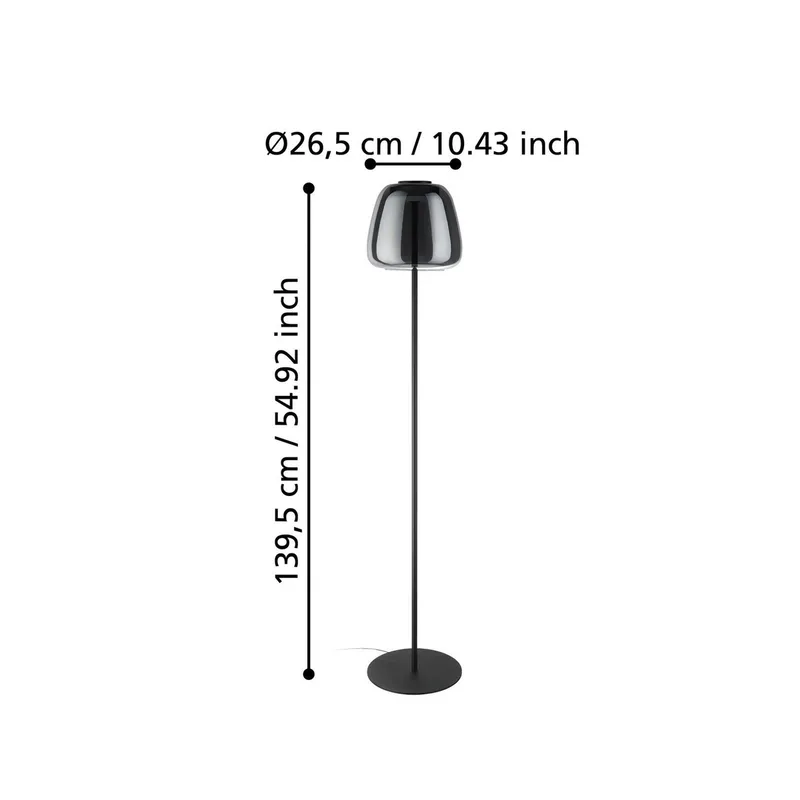 LED vloerlamp Alfero-Z, RGB, CCT, zwart van EGLO connect in Zwart, Chroom – productfoto 3 van 5
