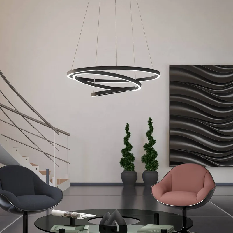 Lobinero-Z LED hanglamp, zwart by EGLO connect in Black, White – product photo 3 of 5