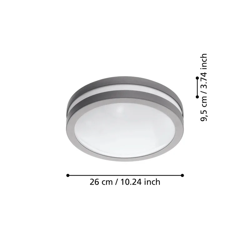 Locana-C LED-utomhusvägglampa silver från EGLO connect i Zilvergrijs – produktbild 4 av 5