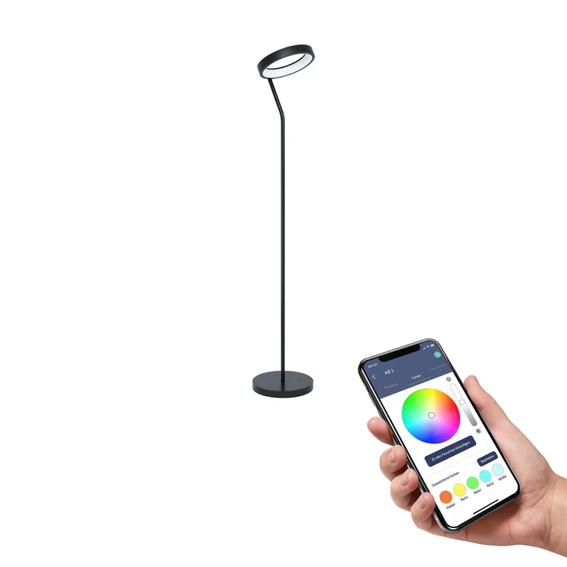 Marghera-Z LED-golvlampa från EGLO connect i Svart, Vit – produktbild 1 av 2
