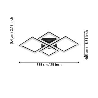 Paranday-Z LED plafondlamp 4-l. 63cm by EGLO connect in Black, White – product photo 4 of 5