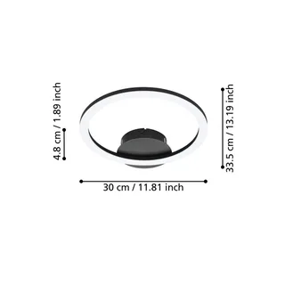 Parrapos-Z LED plafondlamp, 1-lamp van EGLO connect in Zwart, Wit – productfoto 4 van 5
