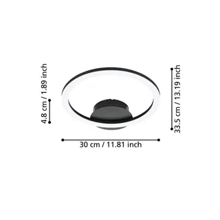 Parrapos-Z LED plafondlamp, 1-lamp van EGLO connect in Zwart, Wit – productfoto 3 van 5