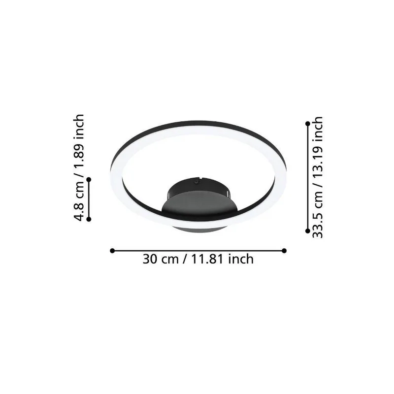 Parrapos-Z LED plafondlamp, 1-lamp van EGLO connect in Zwart, Wit – productfoto 3 van 5