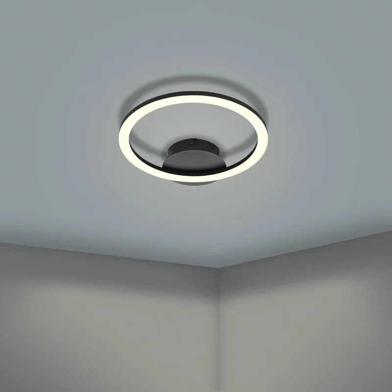 Parrapos-Z LED plafondlamp, 1-lamp van EGLO connect in Zwart, Wit – productfoto 5 van 5