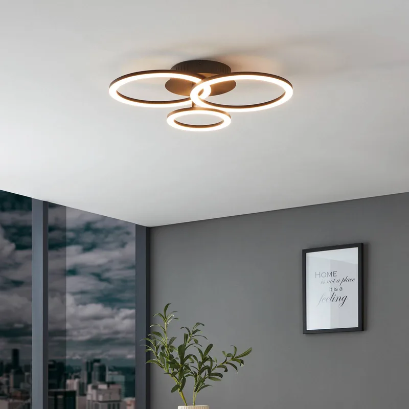 Parrapos-Z LED plafondlamp, 3-lamps de EGLO connect en Noir, Blanc – photo produit 2 sur 5