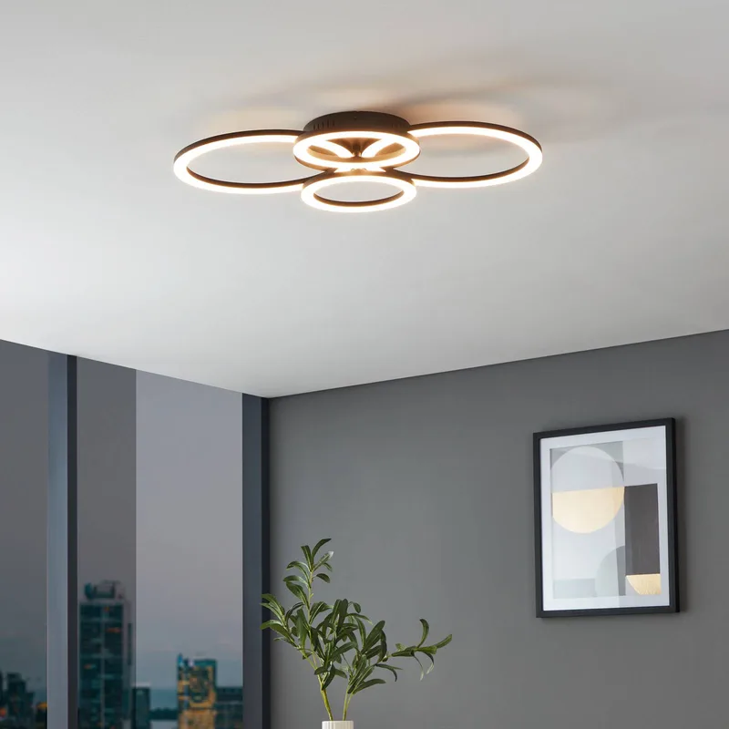 Parrapos-Z LED plafondlamp, 4-lamps de EGLO connect en Noir, Blanc – photo produit 2 sur 5