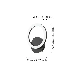 Parrapos-Z LED-væglampe, 1 lyskilde fra EGLO connect i Sort, Hvid – produktbillede 4 af 5