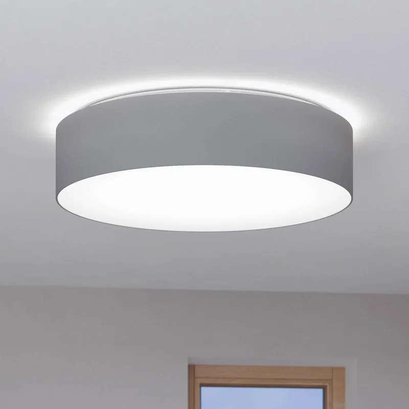 Romao-Z LED plafondlamp, Ø57cm, grijs de EGLO connect en Gris, Blanc – photo produit 1 sur 5
