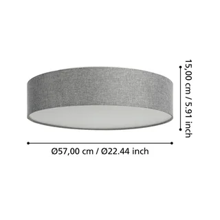 Romao-Z LED plafondlamp, Ø57cm, grijs de EGLO connect en Gris, Blanc – photo produit 4 sur 5
