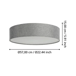 Romao-Z LED plafondlamp, Ø57cm, grijs de EGLO connect en Gris, Blanc – photo produit 3 sur 5
