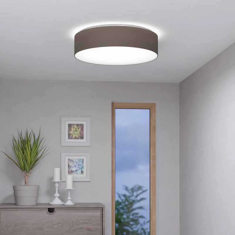 Romao-Z LED plafondlamp, Ø57cm, taupe by EGLO connect in Taupe, White – product photo 2 of 5