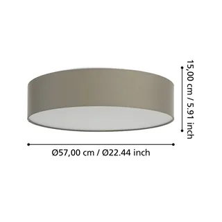 Romao-Z LED plafondlamp, Ø57cm, taupe by EGLO connect in Taupe, White – product photo 4 of 5