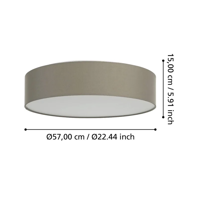 Romao-Z LED plafondlamp, Ø57cm, taupe by EGLO connect in Taupe, White – product photo 4 of 5