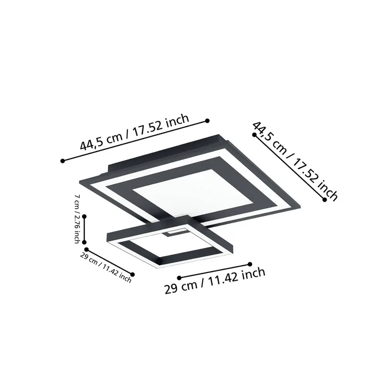 Savatarila-Z LED plafondlamp by EGLO connect in Black – product photo 4 of 5