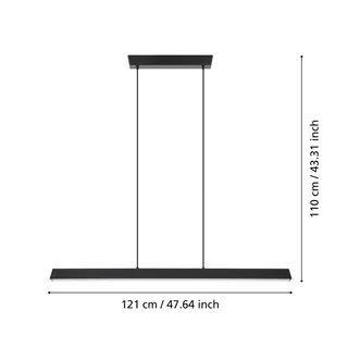 Simolaris-Z LED hanglamp, 122cm van EGLO connect in Zwart – productfoto 3 van 4