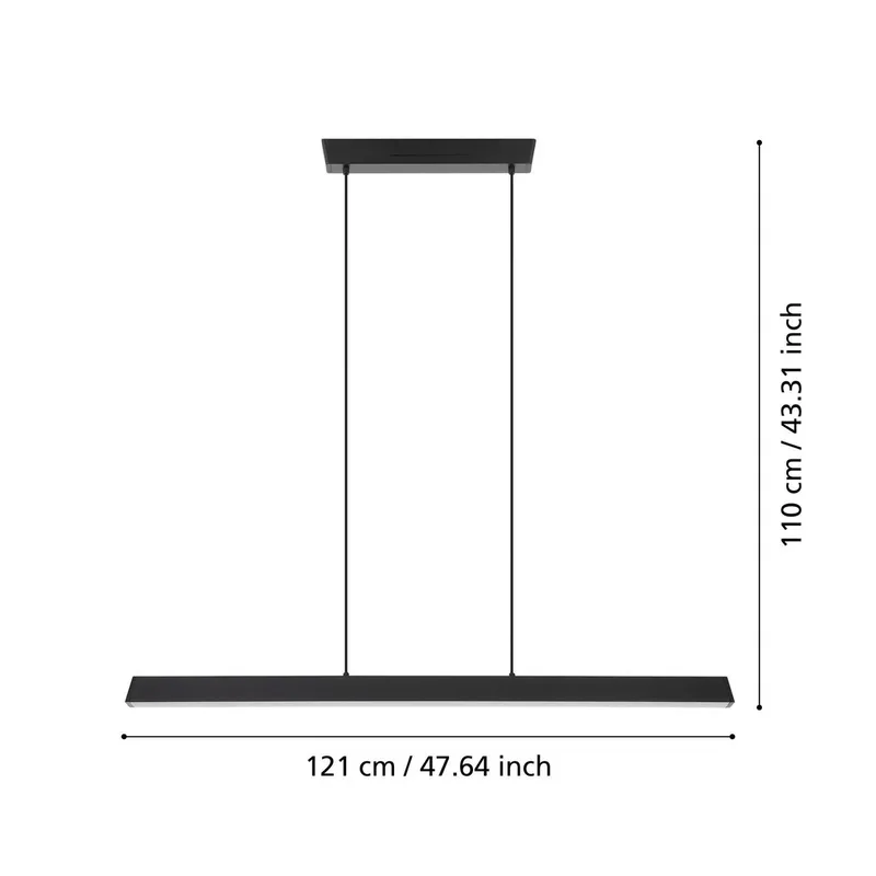 Simolaris-Z LED hanglamp, 122cm van EGLO connect in Zwart – productfoto 3 van 4