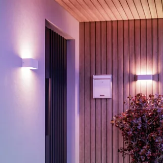 Smart LED buiten wandlamp SANIA-Z, IP55 van EGLO connect in Wit – productfoto 2 van 5