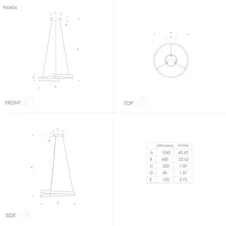 Smart LED-hængelampe Andabaia-Z, sort fra EGLO connect i Sort, Hvid – produktbillede 3 af 5