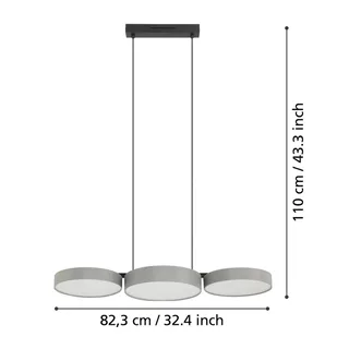 Smart LED hanglamp Barbano-Z, grijs de EGLO connect en Gris, Blanc – photo produit 4 sur 5