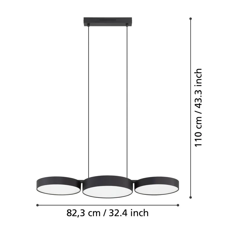 Smart LED hanglamp Barbano-Z, zwart de EGLO connect en Noir, Blanc – photo produit 4 sur 5