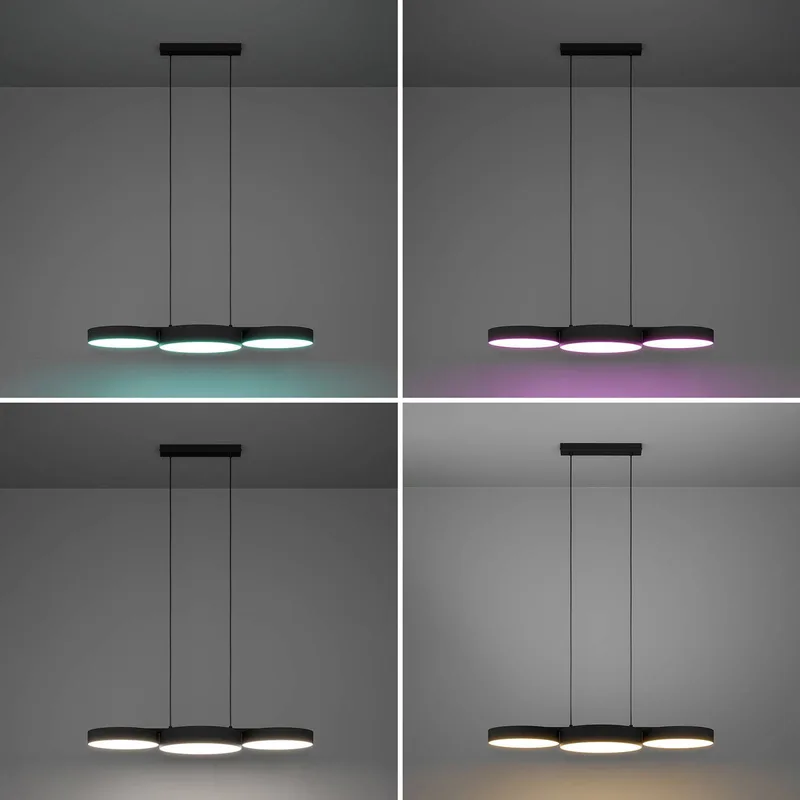 Smart LED hanglamp Barbano-Z, zwart de EGLO connect en Noir, Blanc – photo produit 5 sur 5