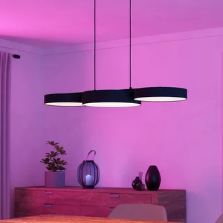 Smart LED hanglamp Barbano-Z, zwart de EGLO connect en Noir, Blanc – photo produit 3 sur 5