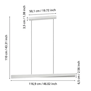 Smart LED-hänglampa Bolognano-Z, grå från EGLO connect i Grå, Vit – produktbild 4 av 5