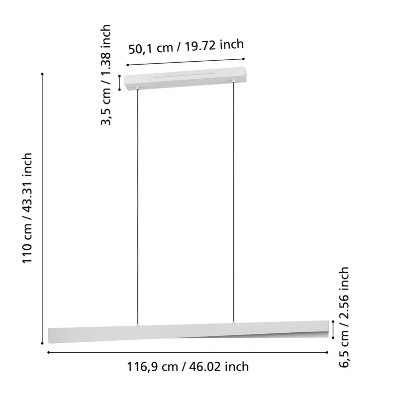 Smart LED-hänglampa Bolognano-Z, grå från EGLO connect i Grå, Vit – produktbild 4 av 5