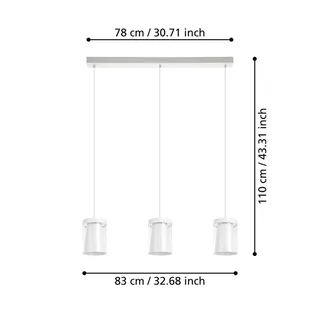 Smart LED hanglamp Chiusello-Z, wit, metaal de EGLO connect en Helder, Blanc – photo produit 3 sur 5