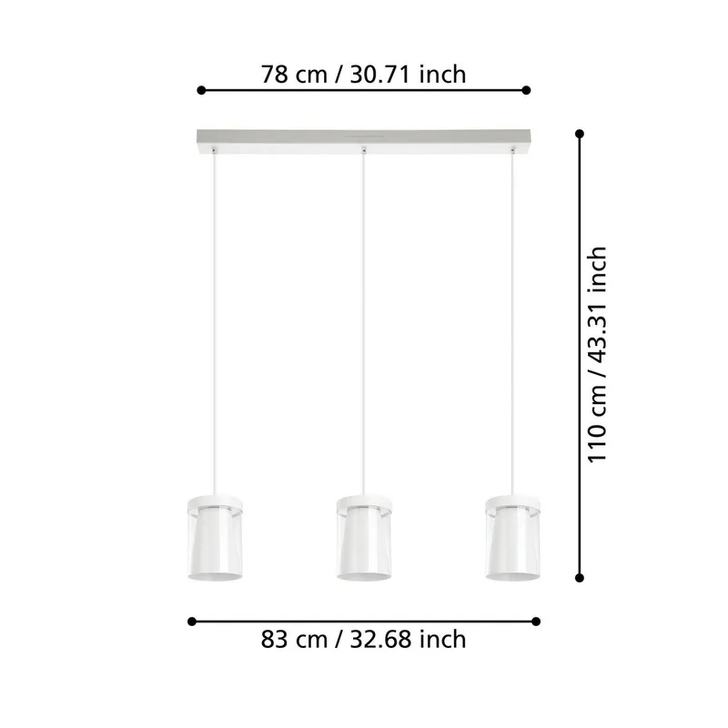 Smart LED hanglamp Chiusello-Z, wit, metaal de EGLO connect en Helder, Blanc – photo produit 3 sur 5