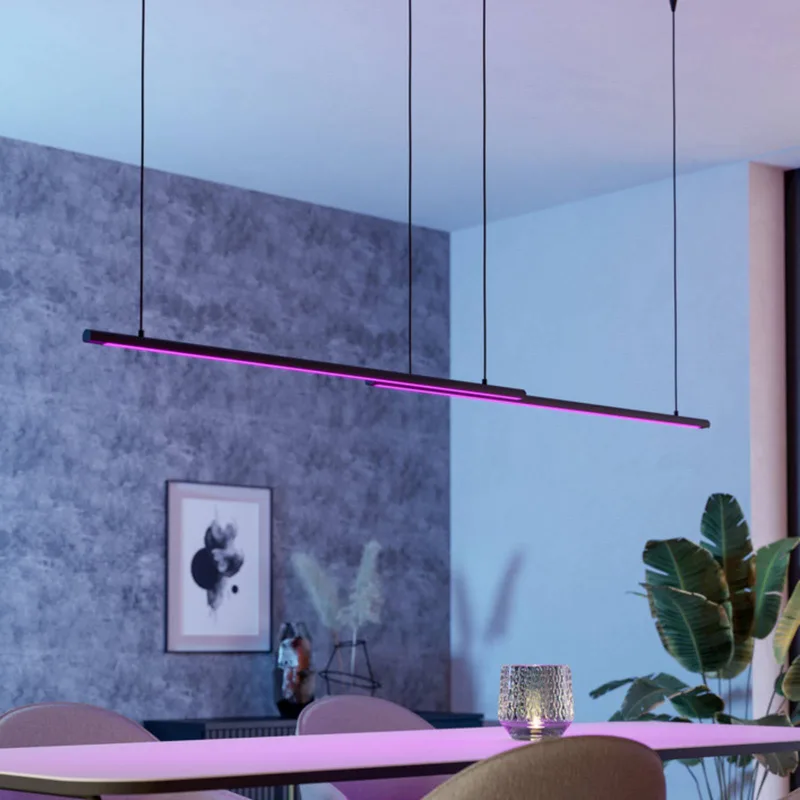Smart LED hanglamp FLATRON-Z, 150 cm, zwart från EGLO connect i Matzwart – produktbild 3 av 4