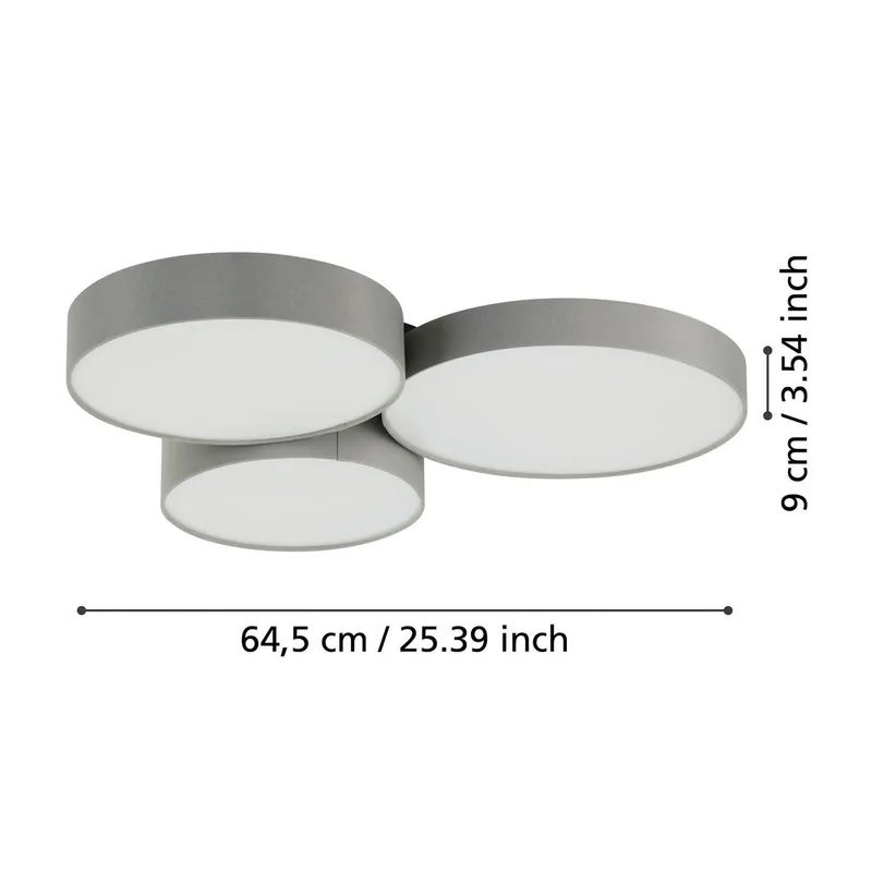Smart LED plafondlamp Barbano-Z, grijs by EGLO connect in Grey, White – product photo 3 of 5
